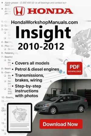 Honda Insight 2010-2012 Workshop Repair Manual PDF Download